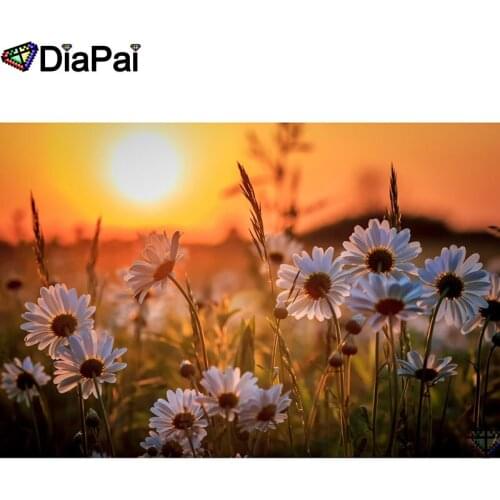 DIAPAI 3D Diamond Painting "Sunset scenery" DIY Full Rhinestones Drill Cross stitch Kits Square Round Diamond Embroidery A26541