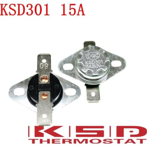 5pcs KSD301 120C 120 Degrees Celsius 15A250V NC Normally Closed Temperature Switch Thermostat Temperature control switch sensor