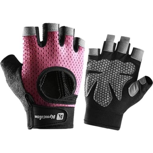 1 pair exercise gloves half-finger palm protection nylon breathable sports gloves fitness gloves outdoor riding protective gear