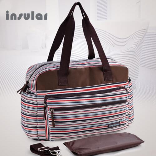 Insular Brand Casual Multifunction Mummy Baby Bag Large Space Stripe Diaper Bag Travel Hobos Designer Polyester Nursing Bag