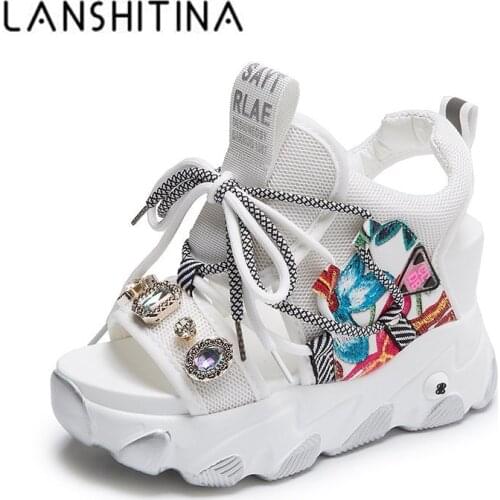 Women Platform Sandals Chunky Wedges Shoes For Woman 2020 Designers Brand Sports Casual Fashion 8cm High Gladiator Sandal Summer