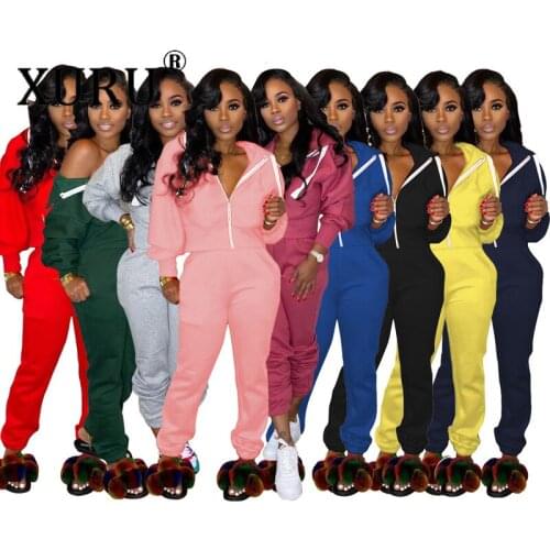 XURU Sports Style Hooded Jumpsuit Two-piece Multicolor New Ladies Jumpsuit