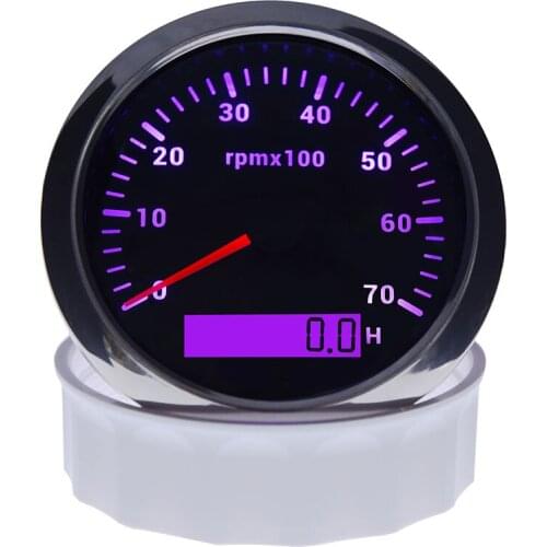 85mm 6000 7000 8000 RPM Tachometer For Marine Boat Motorcycle Car 7 Color Backlight Tacho Gauge Hourmeter Hour Meter Sensor