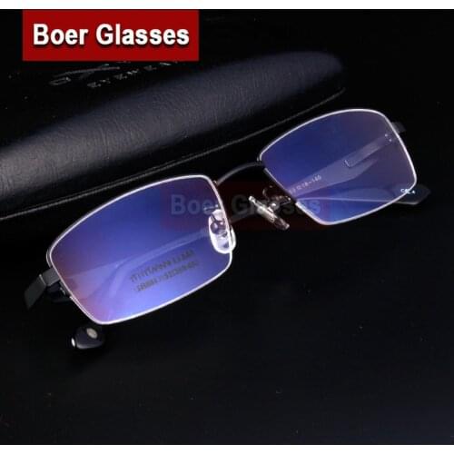 Titanium Male Eyeglasses Men Frames Half Rim Eye Glasses Myopia Spectacle Optical Prescription Eyewear 8843