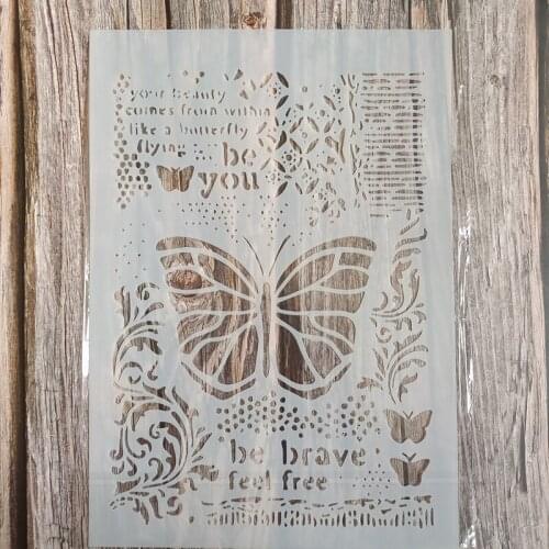 A4 Size DIY Craft Butterfly Stencil for Painting on Wood,Fabric,Walls Art Scrapbooking Stamping Album Embossing Paper Cards