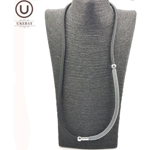 UKEBAY New Rubber Torques Women Short Choker Necklaces Mesh Jewelry Bead Accessories Simple Handmade Necklace Body Jewellery