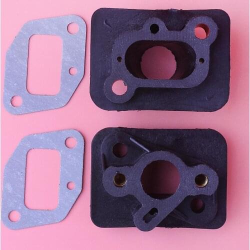 2Pcs/lot Brush Cutter Intake Manifold For 40-5 43CC 52CC Trimmer Parts Carburetor Base Connector Admitting Pipe Carb Adaptor