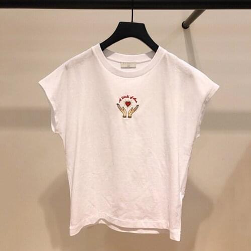 Patads light luxury French minority short sleeve T-shirt spring and summer casual versatile printed top women