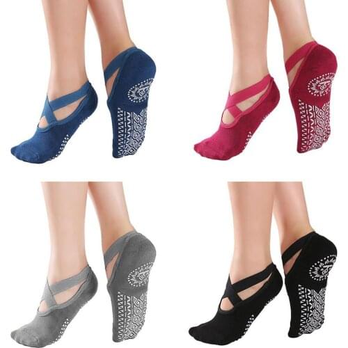 1Pair Women Anti-slip Socks Backless Silicone Non-slip Sock Ladies Breathable Ballet Dance Gym Fitness Pilates Cotton Socks