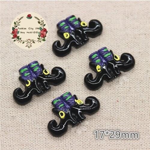 10pcs 16*29mm Witch Boots Feet Shoes Haunted Halloween Party Resin Cabochons Flatback Crafts DIY Holiday Scrapbooking