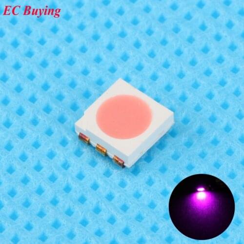 50pcs Ultra Bright 5050 LED SMD Pink Chip Surface Mount 20mA Light-Emitting Diode LED SMT Bead Lamp Light DIY Practice