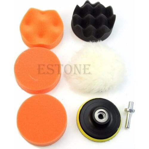 7Pcs 3'' Buffing Pad Auto Car Polishing Wheel Kit Buffer + M10 Drill Adapter Dropshipping