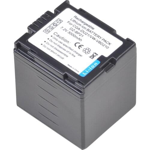 3000mAh 1PCS CGA-DU21 Battery for PANASONIC CGR-DU06 DU07 DU14 NV-GS10 CGA-DU12 GS100K GS17E VW-VBD210 DZ-BP21