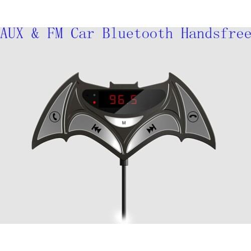 Free shipping bluetooth car kit Hands Free Car kit with Fm Transmitter + Aux 3.5mm Audio Receiver cable + Temperature display