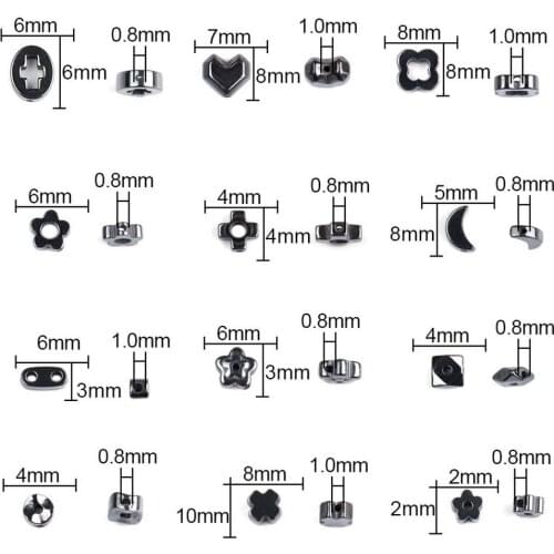 Natural Stone Beads Love Heart Moon Stars Black Hematite Loose Spacer Beads for DIY Jewelry Making Bracelet Handmade Accessories