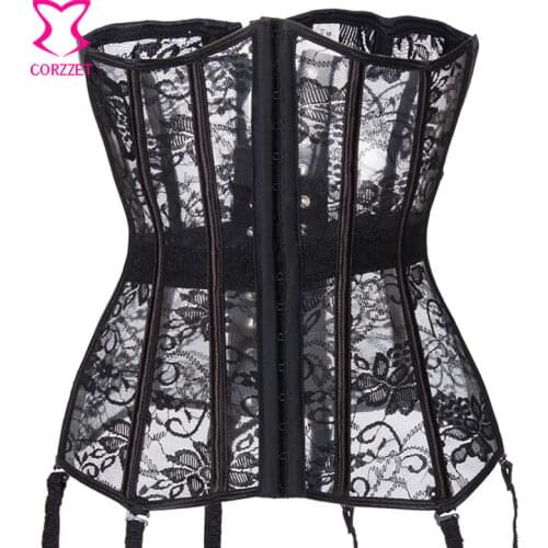 Black Floral Stretch Lace Open Cup Bustier Underbust Corset Sexy Lingerie Corselete Feminino Espartilhos Waist Corsets Bustiers