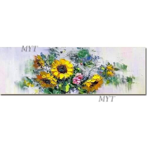 DECOR POSTER Sunflower Art Knife hand-painted 100% bezel-less, home decoration Wall canvas