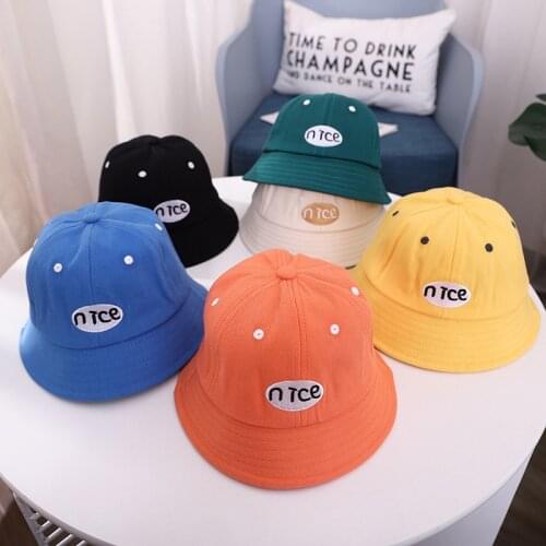 Children Beach Caps Embroidery Letter Boy Girl Bucket Hats Sun Protection Toddler Baby Sun Hat 1 2 3 4 Years Kids Fisherman Cap