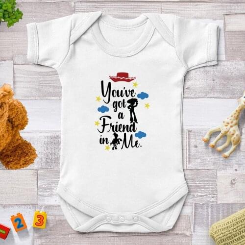 YOU GOT A FRIEND IN ME Baby Romper Jumpsuit Baby Girls Clothing Short Sleeve Toddler Clothing Roupa De Bebe Dropship