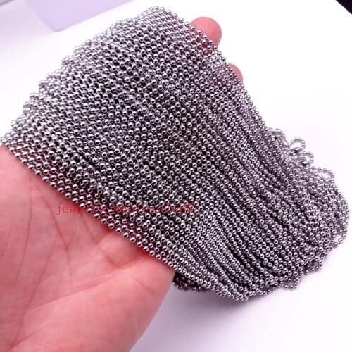 GNAYY Hotsale Wholesale In Bulk Stainless Steel Lot DIY 2.4MM WIDE Ball Chain Necklace 18''-28