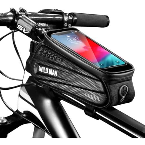 Mountain Bike Front Beam Bag Waterproof Bicycle Bar Mobile Phone Riding Handlebar Bag Black