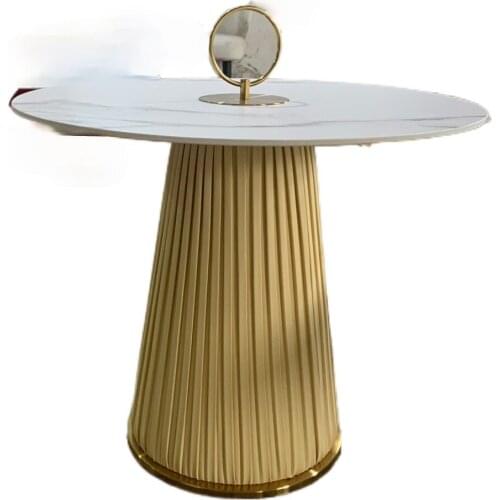 Italian light luxury slate coffee table combination simple small household creative round tea table designer furniture