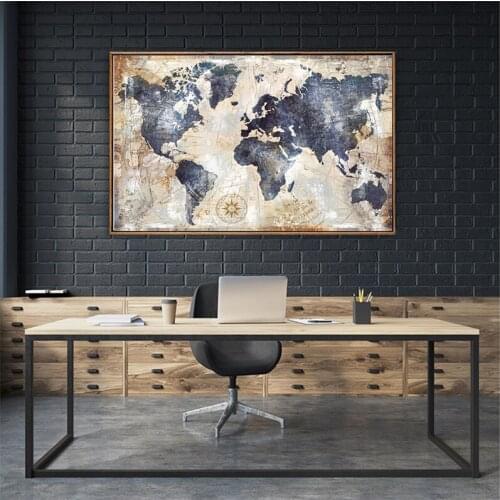 MUTU Canvas Paintings Home Decor 1 Pieces World Map Pictures HD Prints Fashion Abstract Poster Living Room Wall Art No Frame