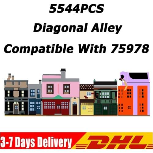 IN STOCK 20007 5544pcs Diagoned Alley Building Blocks Movie Series House Model Bricks Educational DIY Toys Kids Gifts 75978