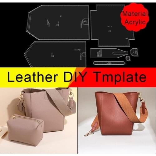 Handmade Leather Bucket Bag Version Type Drawing Diagonal Bag Free Cut Acrylic Template Diy Leather Bag Shoulder Bag Template