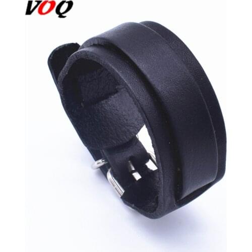 Fashion Vintage Adjustable Length Wrap Wristband Double Layer Leather Bracelets for Women Men Best Friends Personality Jewelry