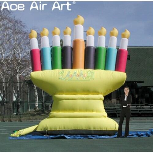 Continuous blowing inflatable Hanukkah Menorah for holiday decoration