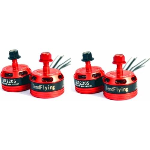 New Arrival 4pcs TendFlying 2205 BR2205 2300KV 2-4S Brushless Motor 2 CW & 2 CCW For QAV250 ZMR250 260 Multirotor