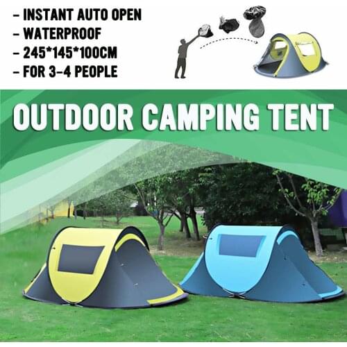 3-4 People Outdoor Quick Automatic Open Tent Waterproof Rainproof Canopy Sunshade Shelter Camping Hiking Portable Free Construct