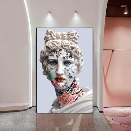 Vaporwave Sculpture Of Apollyon Graffiti Art Paintings on the Wall Art Posters and Prints Funny Art of Apollyon Modern Pictures