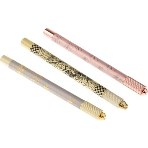 Two Head Permanent Makeup Tattoo Manual Needle Pen Eyebrow Microblading Tool