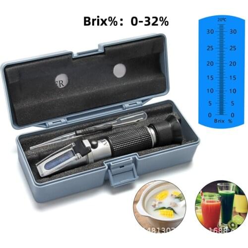 Handheld Refractometer Saccharometer Fruit Sweetness Meter Sugar Meter Check Sweetness Meter with Box 0-32 Test Cutting Fluid