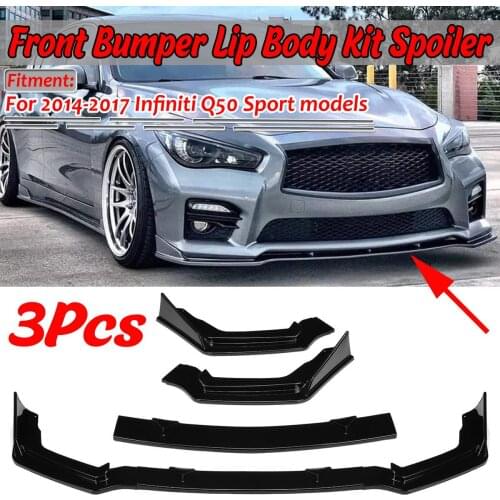 Sport Vision Car Front Bumper Lip Body Kit Spoiler Splitter Lip Diffuser Protection Guard Cover For Infiniti Q50 Sport 2014-2017