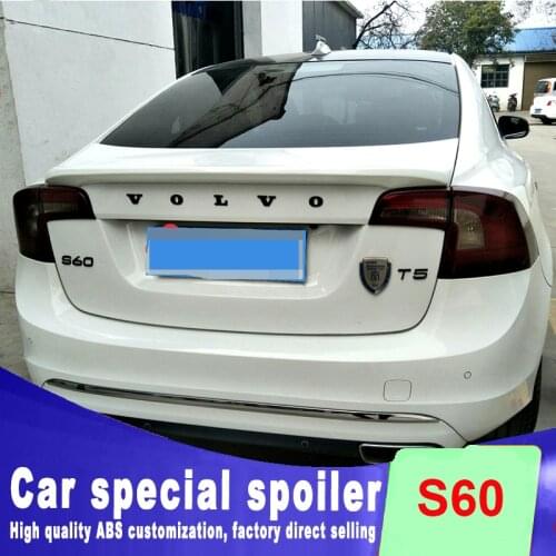 High quality spoiler For volvo s60 s60L 2011 2012 2013 2014 2015 2016 2017 rear spoiler DIY primer paint or black white Spoilers
