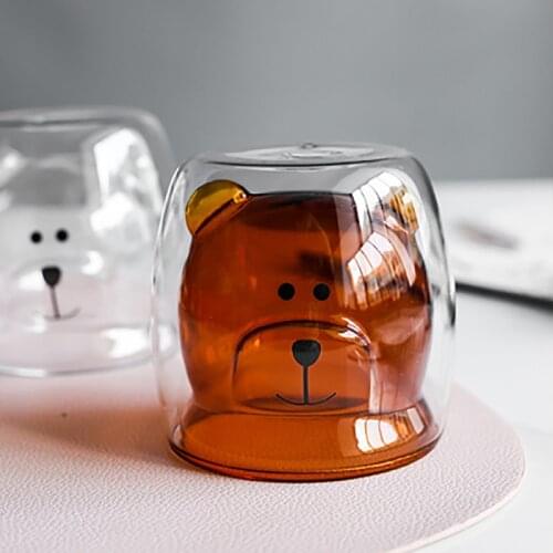 Heat Resistant Double Wall Tea Glass Cup Beer Coffee Cup bear cup breakfast milk cup Set Handmade Whiskey Drinkware Water glass