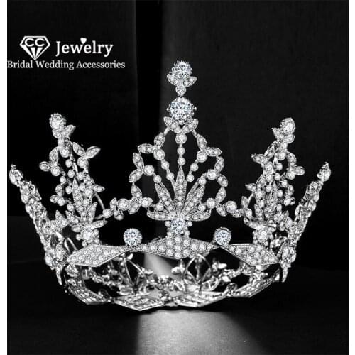 CC Tiaras and Crowns Baroque Wedding Hair Accessories for Bridal Women Crown Engagement Jewelry Pageant Queen Hairbands HS39
