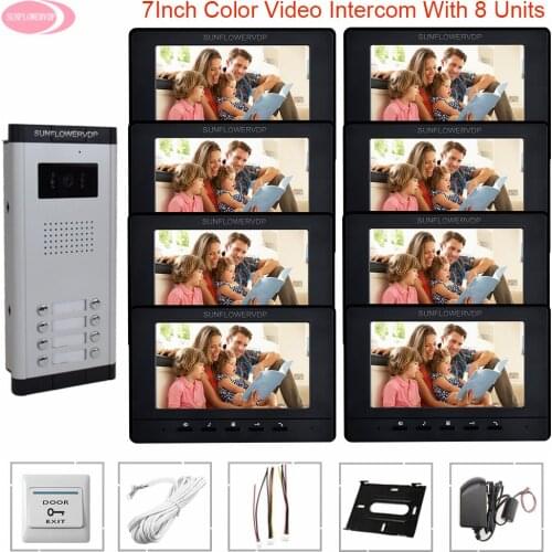 Video Intercom For The Apartments Intercom 7 inches Wired Home Video Intercom Security Video Door Bell Doorphone Video Intercom