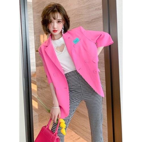 Top Quality Pocket cloth double breasted bag cover decoration medium length suit coat summer new