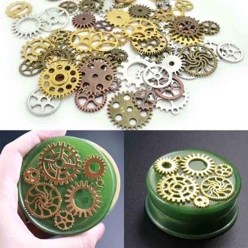 100G/Lot Metal Gear Clock Hand Jewelry Filling UV Resin Epoxy Mold Making Fillings Accessories