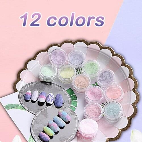 12 Colors Nail Glitter Powder DIY Nail Art Powder Nail Sequin Dust Pigment Powder Women Girl Nail Powder Nail Art Glitter Powder