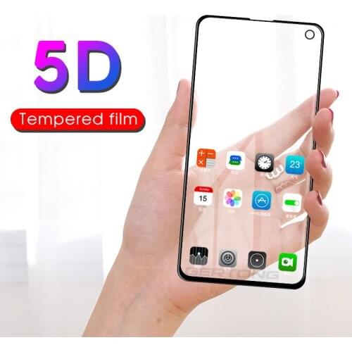 5D Protective Glass on The For Samsung Galaxy S8 S9 S10 Plus S10 Edge Glass Cover Tempered Screen Protector Glass Film