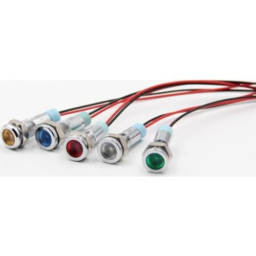 6mm LED Metal Indicator Light 6mm Waterproof Signal Lamp Power Light Car Lamp Switch