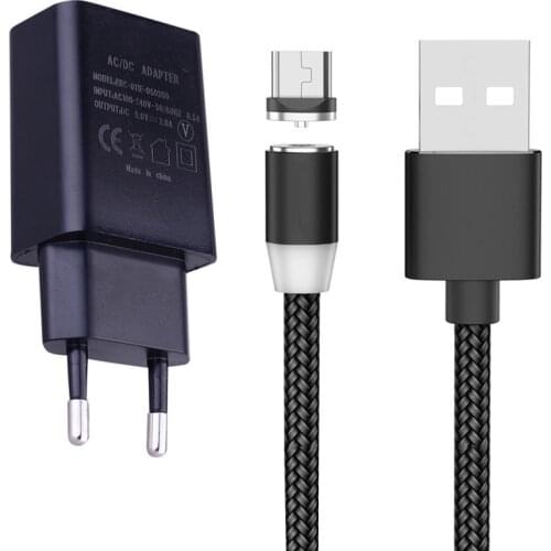 For Samsung Huawei Honor 7A Xiaomi Redmi Meizu Sony Android phone adapter Wall Plug USB Charger Magnetic Micro usb Charge Cable