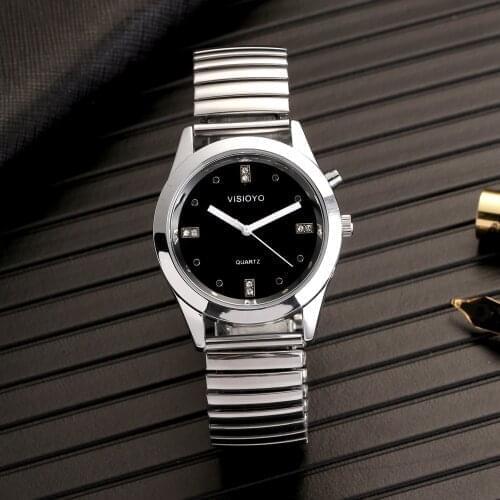 English Talking Watch with Alarm, Talking Date and Time, Black Dial TESW-20A