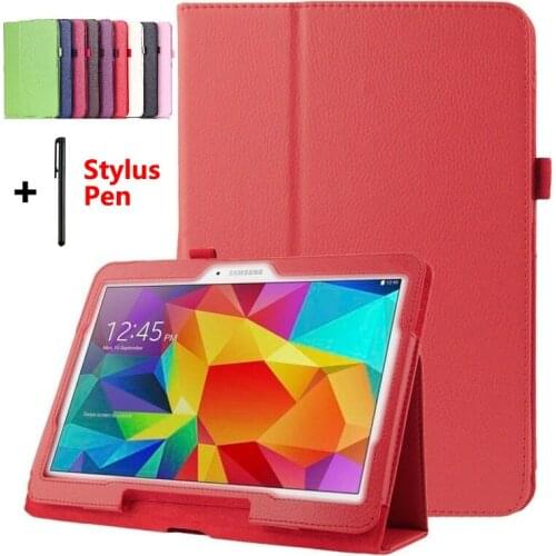 For Samsung galaxy Tab 4 10.1 inch 2019 tablet case T530 T535 T531 Bracket Flip PU leather cover case Protective Case + gift