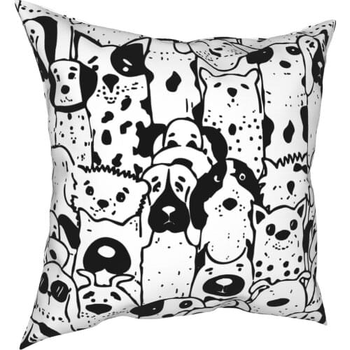 Funny Dog Faces Pillow Case Home Decor Love Puppy Animal Pet Cushions Throw Pillow for Home Polyester Double-sided Printing